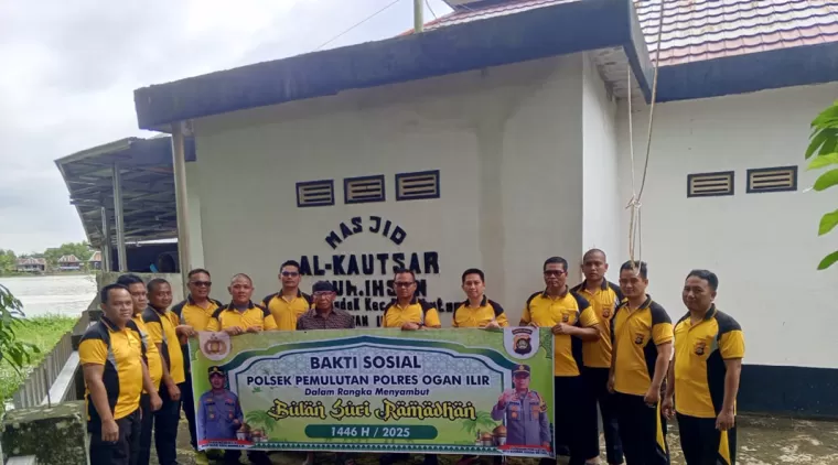 Polsek Pemulutan Gelar Bakti Sosial di Masjid Al Kausar Sambut Ramadhan