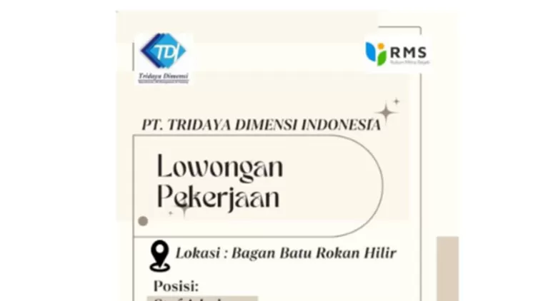 PT. Tridaya Dimensi Indonesia Buka Lowongan Staf Admin, Cek Syaratnya di Sini!