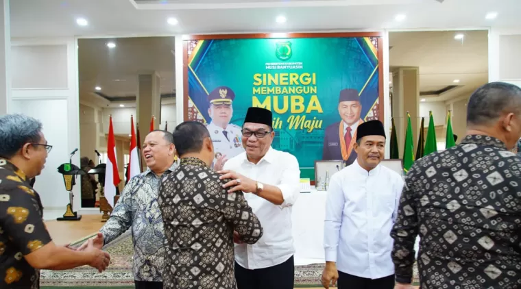 Rapat keberlanjutan Kepemimpinan  Muba bersama Bupati dan Wakil Bupati Muba Terpilih Periode 2025-2030