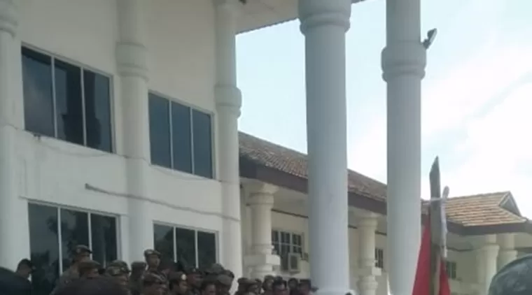 Ratusan Massa Demo di Kantor Bupati Asahan, Tolak Perpanjangan HGU PT BSP