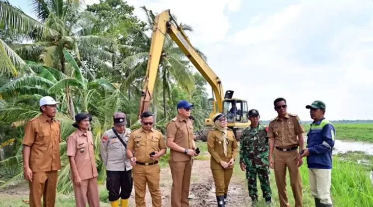 Revitalisasi Tanggul Pascabanjir, Pemkab dan BBWS Mesuji Sekampung Turunkan Alat Berat