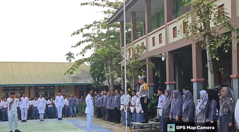 Sat Lantas Polres Simalungun Gelar Sosialisasi Keselamatan Berkendara di SMK Satria Budi Perdagangan