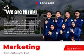 Ayo Daftar! PT. Dofla Jaya Properti Buka Kesempatan Kerja di Posisi Marketing