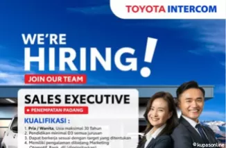 Buruan Daftar! Toyota Intercom Padang Cari Sales Executive, Batas Akhir 28 Februari