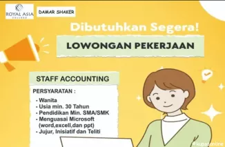 Butuh Staff Accounting! Lowongan Kerja Terbaru di Royal Asia College Padang