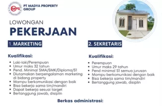 Jangan Sampai Ketinggalan! Lowongan Marketing & Sekretaris di PT. Madya Property Group, Cek Cara Daftarnya!