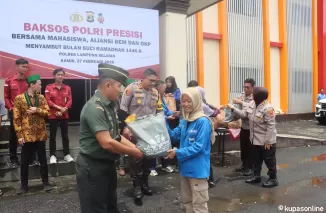 Polres Lampung Selatan Bersama Mahasiswa dan OKP Gelar Baksos Polri Presisi Sambut Ramadan