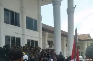 Ratusan Massa Demo di Kantor Bupati Asahan, Tolak Perpanjangan HGU PT BSP