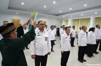 Yan Rusmanto Lantik Pejabat Manajerial di Lingkungan Kanwil Ditjenpas Aceh