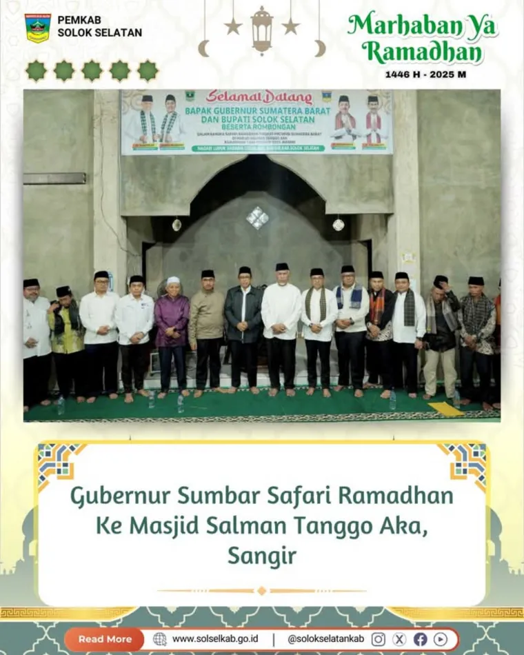 Gubernur Sumbar Safari Ramadhan Ke Masjid Salman Tanggo Aka, Sangir