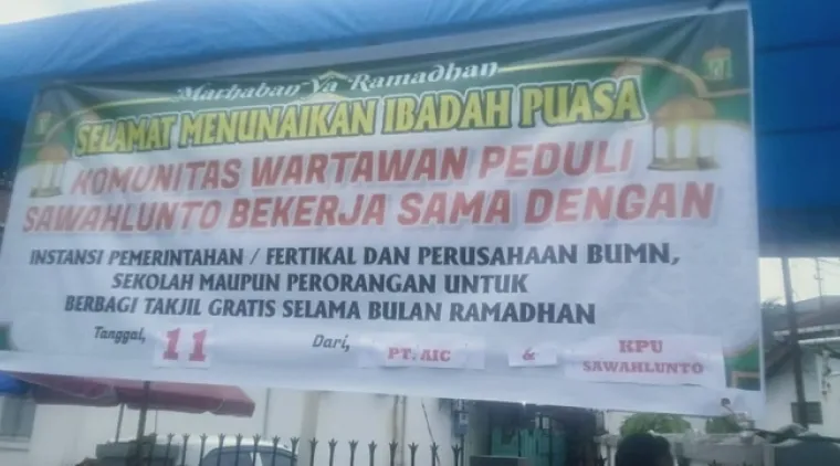 PT Aice dan KPU Kota Sawahlunto Berkontribusi dalam Kegiatan Berbagi Takjil