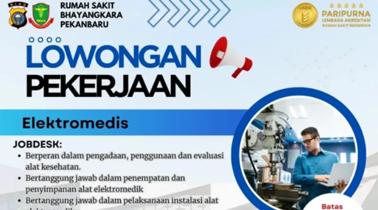 RS Bhayangkara Pekanbaru Buka Loker Elektromedis, Segera Lamar!