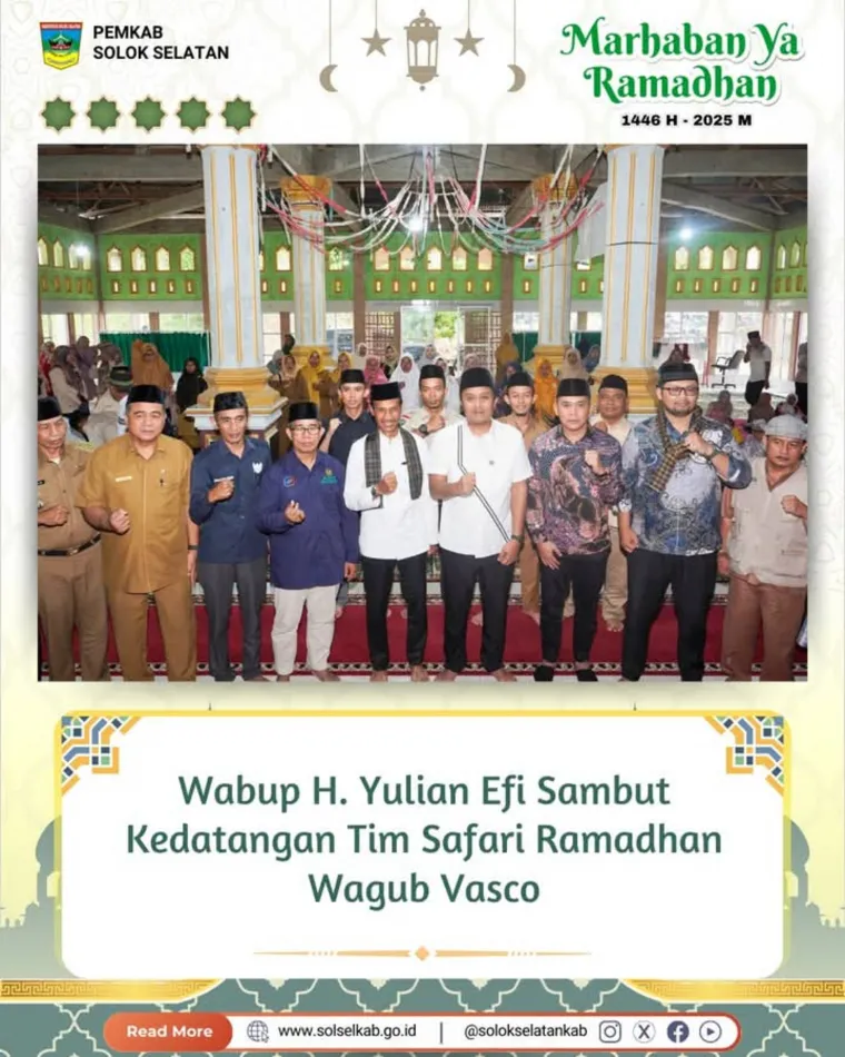 Wabup H. Yulian Efi Sambut Kedatangan Tim Safari Ramadhan Wagub Vasco