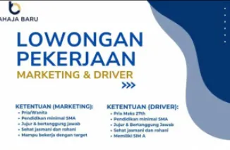 Bergabung dengan Tjahaja Baru! Lowongan Marketing & Driver dengan Benefit Menarik