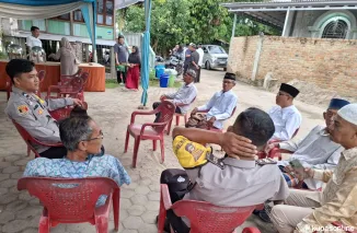 Polsek Tanjung Raja Berikan Pengamanan Giat Safari Ramadhan Pemkab Ogan Ilir di Masjid Al-Muhajirin