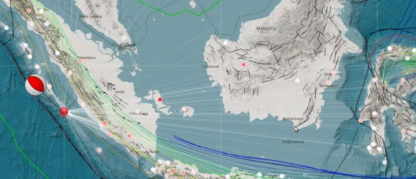 Potret salahsatu patahan di Mentawai