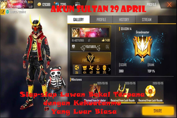 Cepat Genk! Akun Sultan Aktif FF Free Fire 29 April! Siap-siap Lawan Bakal Terpana dengan Kekuatanmu Yang Luar Biasa