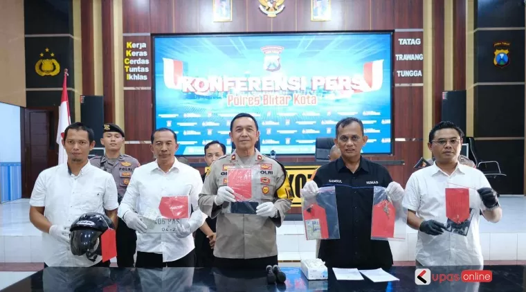 Konferensi Pers Polres Blitar Kota Ungkap kasus pencurian kendaraan bermotor