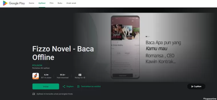 Aplikasi penghasil uang Fizzo Novel