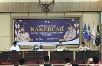 Bupati buka Rakercab gerakan Pramuka di Ruang Rapat Candi Penataran, Pemkab Blitar