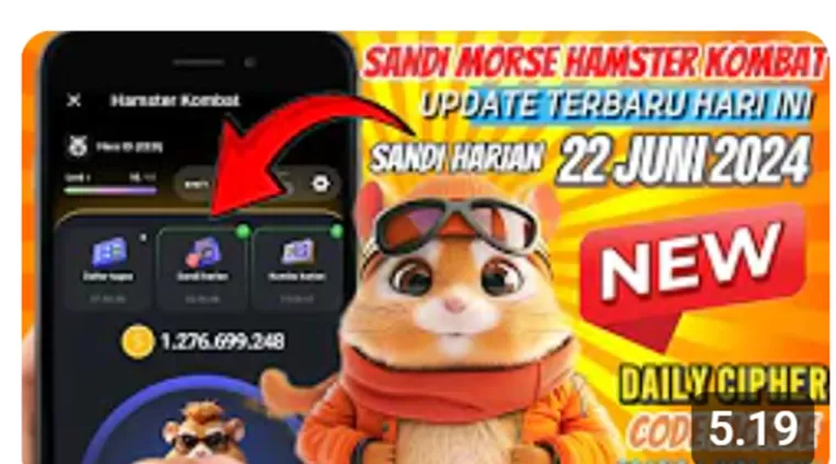 Sandi Harian Games Hamster Kombat 22 Juni 2024, Lengkap dengan  Kode Morse, Raih Koin Gratis hingga Puluhan Juta!! (Foto: Yt Herz Id)