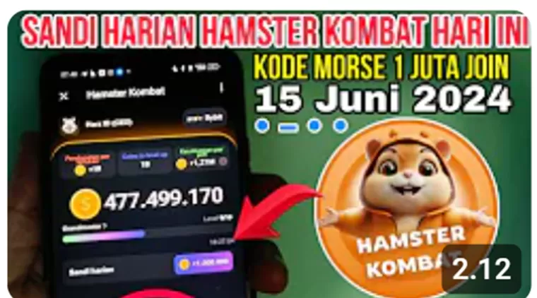 TERBARU! Sabtu 15 Juni 2024 Sandi Harian Hamster Kombat Untuk Dapatkan 1 Juta Koin! Buruan Ambil (Foto: YT Herz Id)