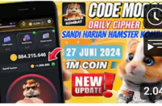 UPDATE TERBARU! Sandi Morse Hamster Kombat 27 Juni 2024, Koin 1 M Siap Menantimu! (Foto Yt Herz Id)