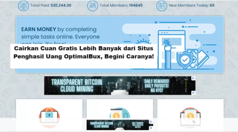 Cairkan Cuan Gratis Lebih Banyak dari Situs Penghasil Uang OptimalBux, Begini Caranya!