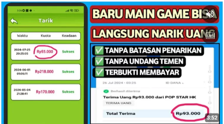 GACOR! Baru Login Langsung Dapatkan Binus Saldo DANA Rp93 Ribu di Game Penghasil Uang Money Tile!