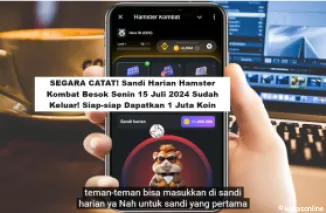 SEGARA CATAT! Sandi Harian Hamster Kombat Besok Senin 15 Juli 2024 Sudah Keluar! Siap-siap Dapatkan 1 Juta Koin