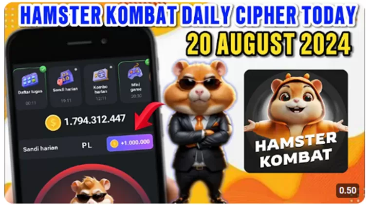 Ambil Koin 1 Juta dengan Sandi Harian Hamster Kombat Hari Ini 20 Agustus 2024!