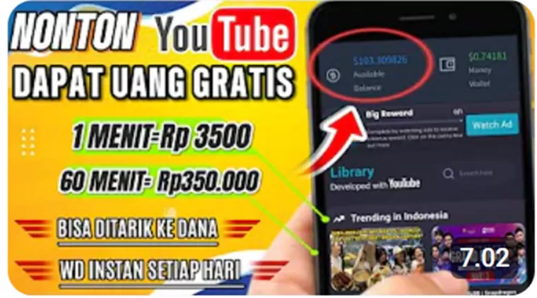 Langsung Cair! Nonton Youtube Dapatkan Uang Hingga Jutaan Rupiah dengan Aplikasi Penghasil Uang Terbukti Membayar!