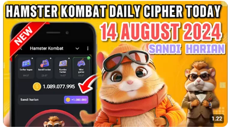 Terbaru! Sandi Harian Hamster Kombat Daily Cipher 14 Agustus 2024! Bonus 1 Juta Koin Menanti!