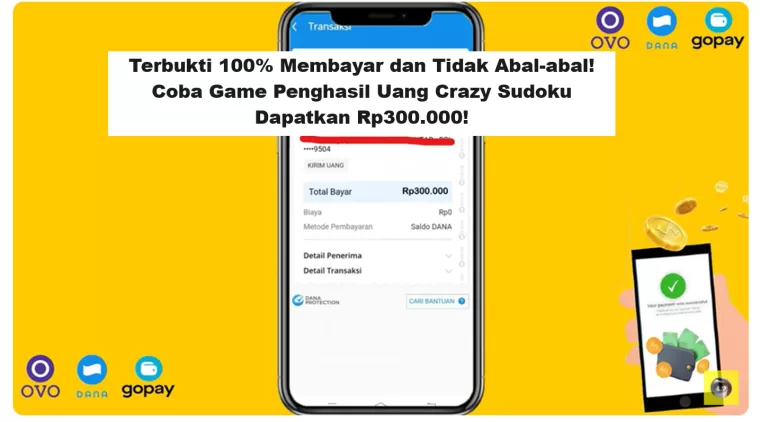 Terbukti 100% Membayar dan Tidak Abal-abal! Coba Game Penghasil Uang Crazy Sudoku Dapatkan Rp300.000!