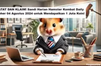 CATAT DAN KLAIM! Sandi Harian Hamster Kombat Daily Cipher 04 Agustus 2024 untuk Mendapatkan 1 Juta Koin!