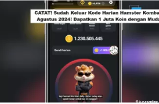 CATAT! Sudah Keluar Kode Harian Hamster Kombat 2 Agustus 2024! Dapatkan 1 Juta Koin dengan Mudah