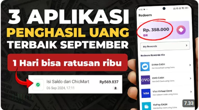 Berikut 3 Aplikasi Penghasil Uang Terbaik Hingga September 2024! Hasilkan Cuan Hingga Rp500 Ribu Sehari!