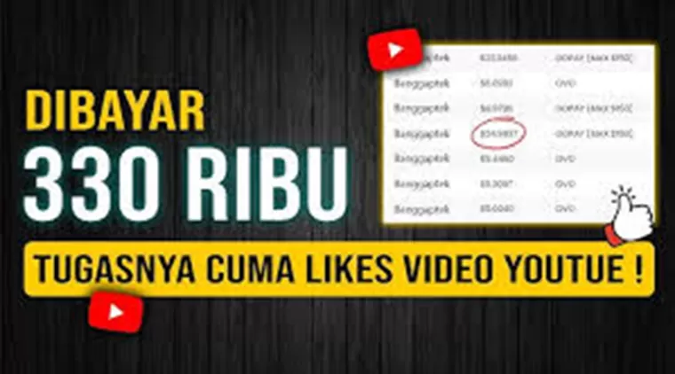 Hanya dengan Like Vidio di Youtube dengan Website Penghasil Uang Ini Bisa Hasilkan Cuan 20 Dolar Sehari!