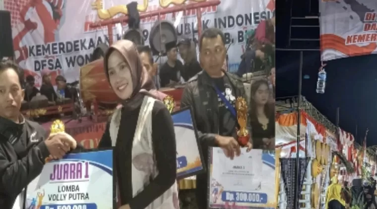 Kades Wonorejo Kec Talun, Kab Blitar Fendriana secara simbolis berikan hadiah lomba