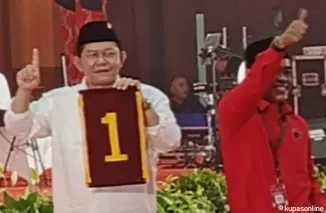 Pasangan Calon Wali Kota dan Wakil Walikota Blitar Bambang-Bayu Raih nomor urut 1