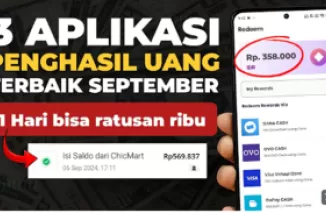 Berikut 3 Aplikasi Penghasil Uang Terbaik Hingga September 2024! Hasilkan Cuan Hingga Rp500 Ribu Sehari!