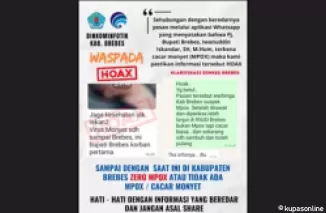 Berita Pj Bupati Brebes Terpapar Cacar Monyet Hoax! Berikut Ini Faktanya!