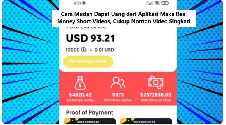 Cara Mudah Dapat Uang dari Aplikasi Make Real Money Short Videos, Cukup Nonton Video Singkat!