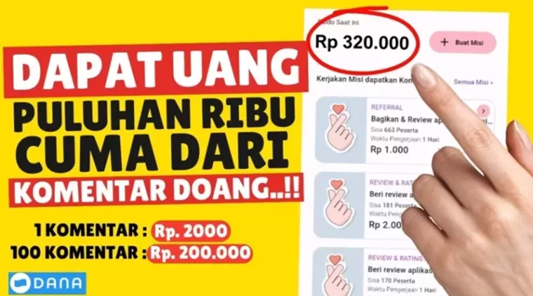 Hanya Komentar Doang di Media Sosial Dibayar Saldo DANA Hingga Ratusan Ribu Perhari! Coba Aplikasi Penghasil Uang Commics!