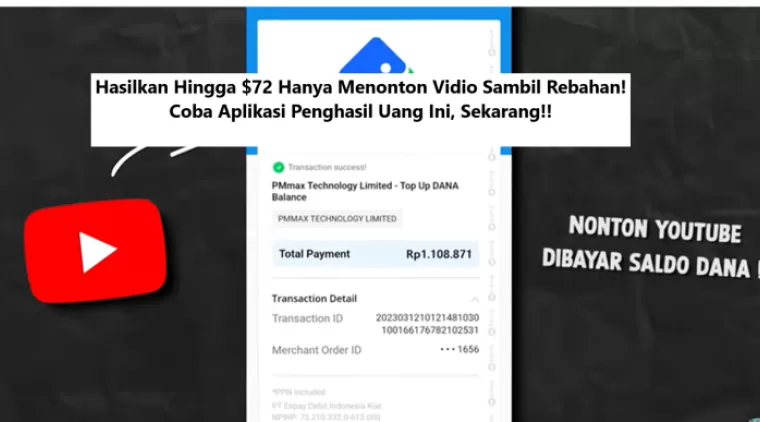 Hasilkan Hingga $72 Hanya Menonton Vidio Sambil Rebahan! Coba Aplikasi Penghasil Uang Ini, Sekarang!!