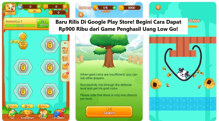 Baru Rilis Di Google Play Store! Begini Cara Dapat Rp900 Ribu dari Game Penghasil Uang Low Go!