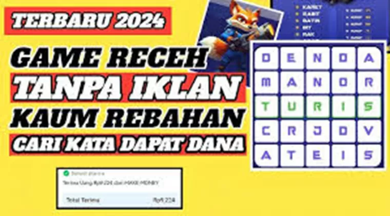 Game Receh Tanpa Iklan! Kaum Rebahan Harus Coba! Cari Kata Dapatkan Saldo DANA Gratis!