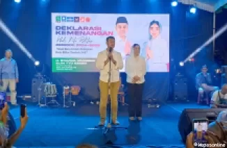 Pasangan Ibin-Elim saat Deklarasi Kemenangan dalam Pilwali Kota Blitar 2024