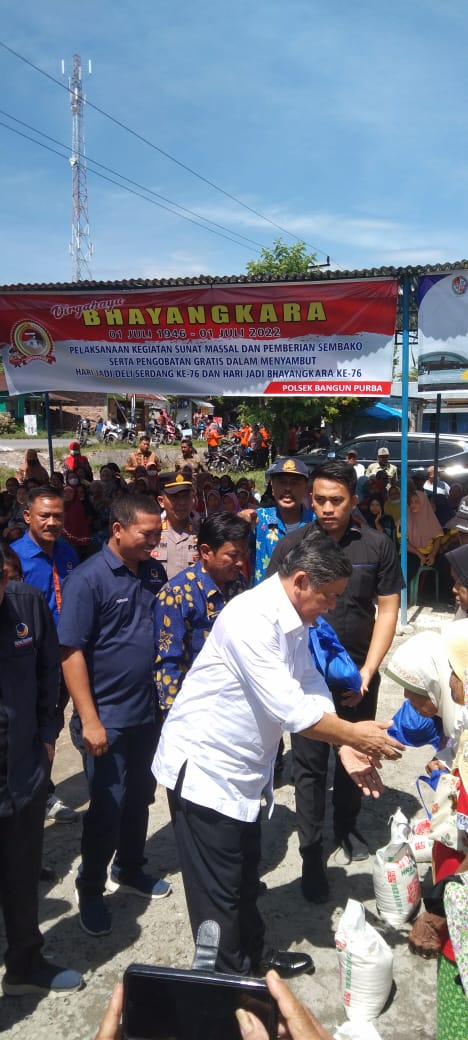 Sambut HUT Bhayangkara ke 76 dan Hati Jadi Kab.Deli Serdang ke 76 Polsek Bangun Purba bersama Instansi Pemerintah Kec Bangun Purba gelar Bhakti Kesehatan