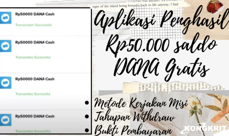 Saldo DANA Gratis Rp50 Ribu dari Aplikasi Penghasil Uang mRewards (foto: Youtuber Naufal354/Canva)